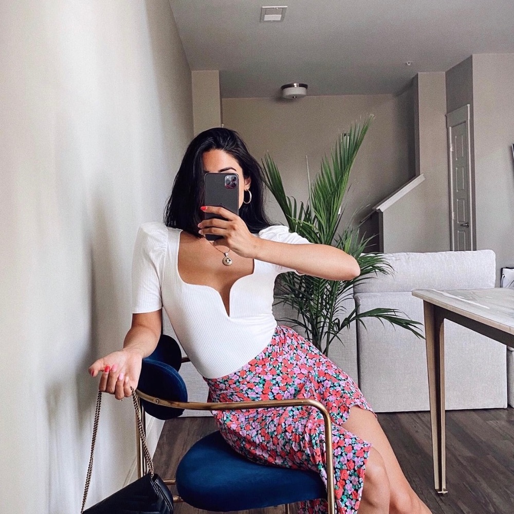 White knit bodysuit